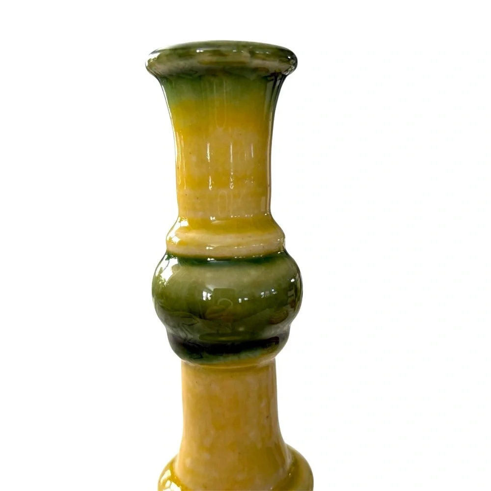 Green and Yellow Ceramic Vase